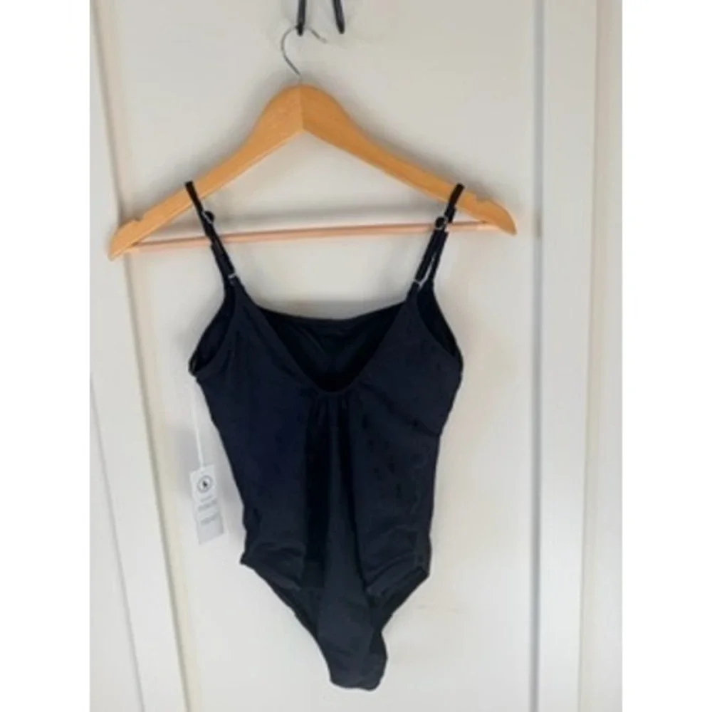 Polo Ralph Lauren Black Tonal Jacquard Pony Logo One Piece Swimsuit NWT Size M